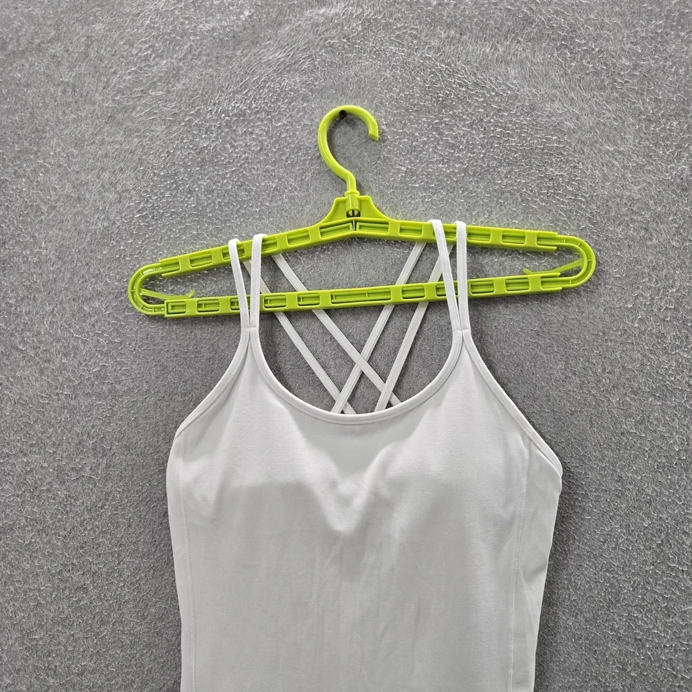 Lululemon Women Tank Top 4 White Activewear Strap Free To Be READ
